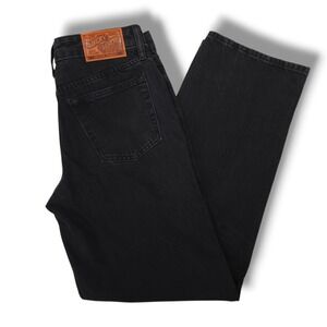 Lucky Brand The Baggy Jeans Floral Cutout Embroidered Black Denim 2/26 R